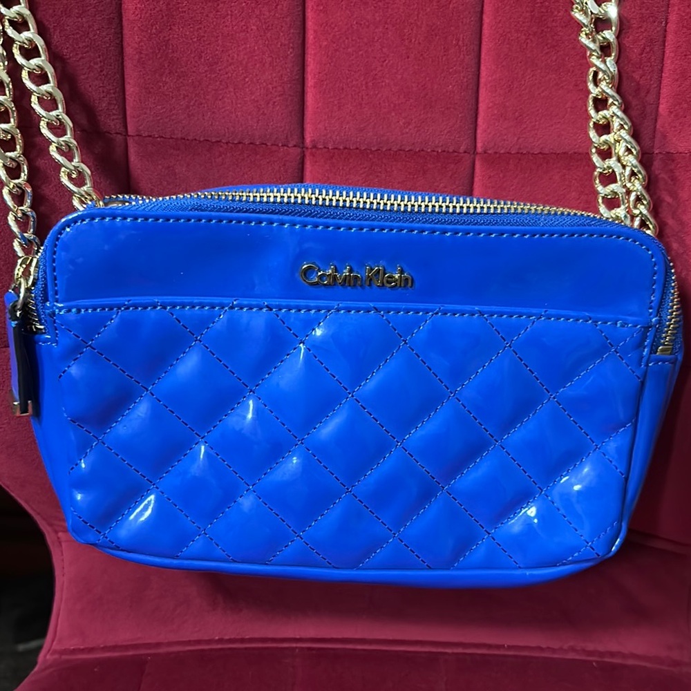 Calvin Klein Blue Quilted Crossbody Bag